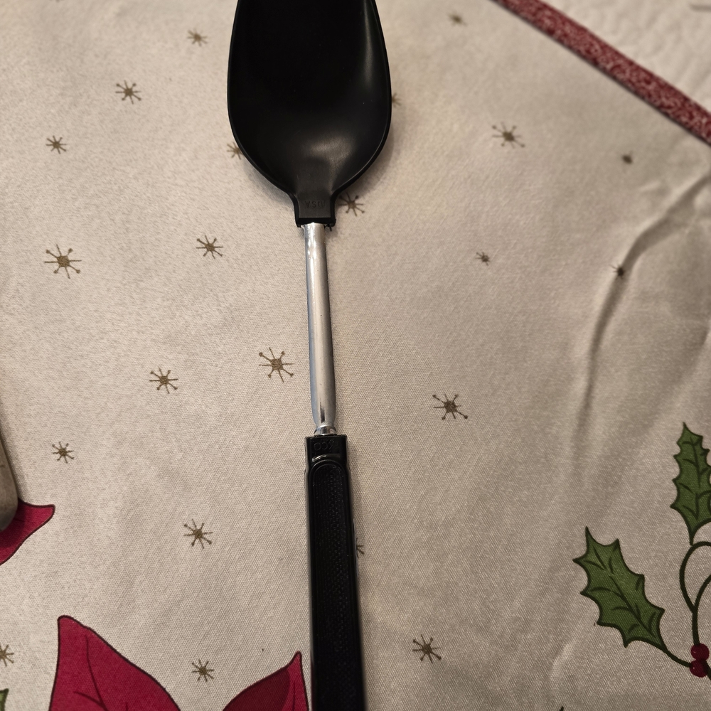 Sleek Black Serving Spoon